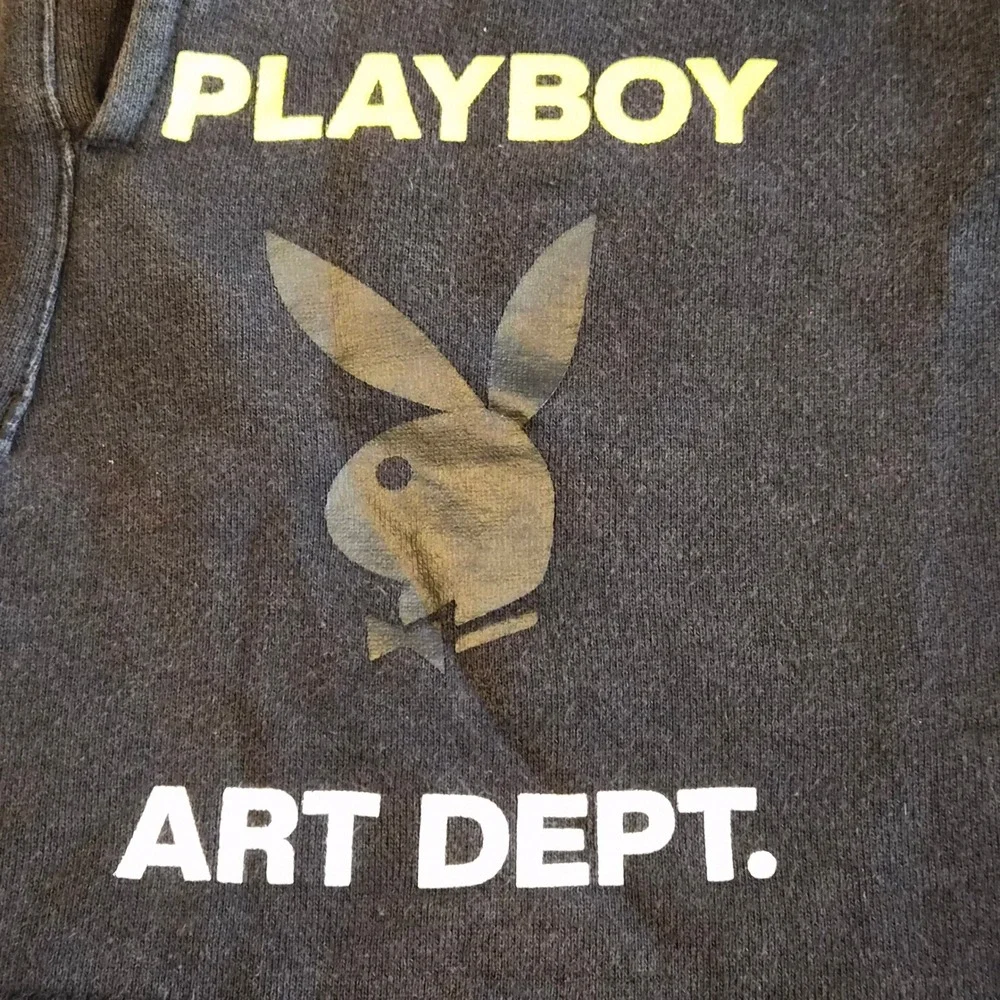 Playboy by PacSun Art Dept Black Fleece Sweat Shorts Mens Small Bunny Graphic